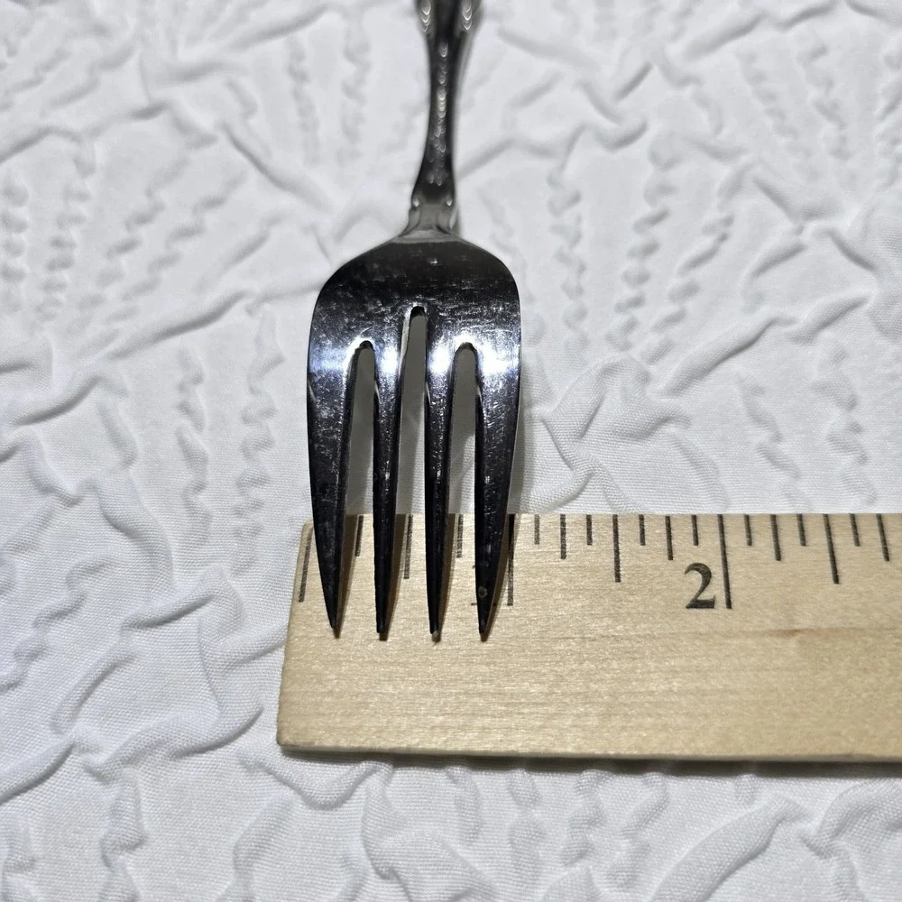 Springtime Stainless Steel Salad Forks‎ Set Of 3 Ornate Handles Japan Vintage